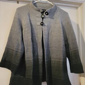 Jones New York Black and Gray Ombre Cardigan